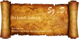 Szinkó Dávid névjegykártya