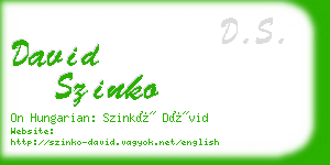 david szinko business card